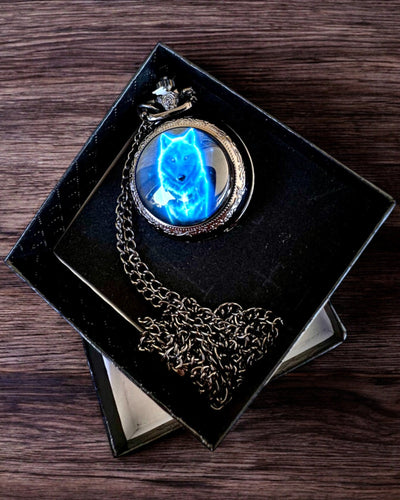 Τσέπης Ρολόι Lunar Wolf – Ρολόι Σεληνιακού Λύκου, δυνατότητα εξατομίκευσης με χάραξη για δώρο