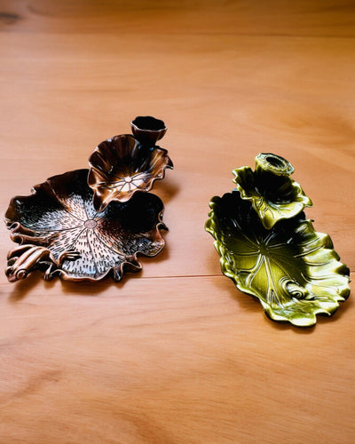 Κομψή Μεταλλική Βάση για Λιβάνι σε Σχήμα Φύλλου Λωτού - 4 επιλογές, δυνατότητα εξατομίκευσης με χάραξη για δώρο