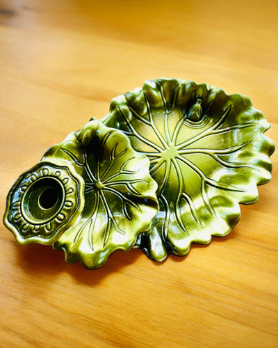 Κομψή Μεταλλική Βάση για Λιβάνι σε Σχήμα Φύλλου Λωτού - 4 επιλογές, δυνατότητα εξατομίκευσης με χάραξη για δώρο