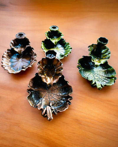 Κομψή Μεταλλική Βάση για Λιβάνι σε Σχήμα Φύλλου Λωτού - 4 επιλογές, δυνατότητα εξατομίκευσης με χάραξη για δώρο