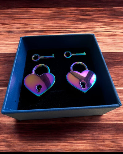 Miłosne Mini Kłódki Serce DeLuxe, Zestaw 2 kłódek z kluczykami, 6 wariantów do wyboru, możliwość personalizacji grawerem na prezent