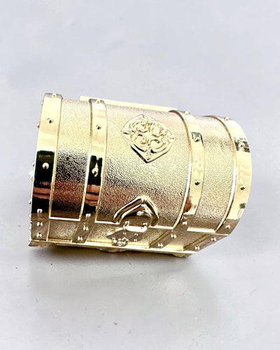 Skrzynia Skarbów Metalowa Retro z Grawerem - złota Kasetka 7x5x5 cm