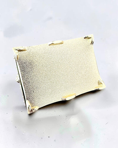 Skrzynia Skarbów Metalowa Retro z Grawerem - złota Kasetka 7x5x5 cm
