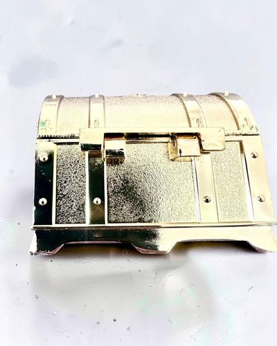 Skrzynia Skarbów Metalowa Retro z Grawerem - złota Kasetka 7x5x5 cm