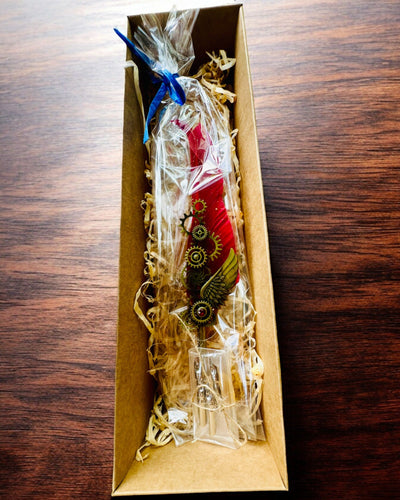 Καλλιγραφική Πένα "Steampunkowa Elegancja" με Φτερό Γαλοπούλας - Χειροποίητο, 5 επιλογές για να διαλέξετε, εξατομίκευση με χάραξη για δώρο