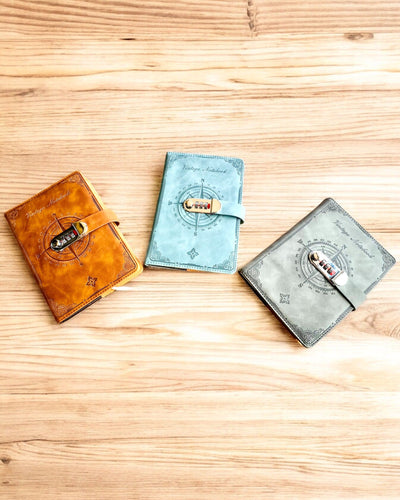 Μυστικό Σημειωματάριο A5 Vintage με κωδικό κλειδώματος - Επιλέξτε το Στυλ σας, εξατομίκευση με χάραξη για δώρο