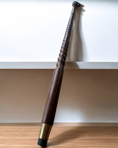 Wilczy Strażnik Ręcznie Rzeźbiona Laska do chodzenia, Drewniana, możliwość personalizowania grawerem