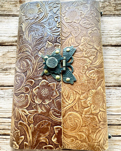 Πολυτελές Ρετρό Σημειωματάριο με Δερμάτινο Εξώφυλλο - "Vintage Elegance", 480 σελίδες, δυνατότητα εξατομίκευσης με χάραξη