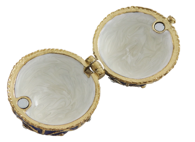 Ekskluzywne metalowa szkatułka z kryształkami - Jajo Fabergé - B0748-17 BL