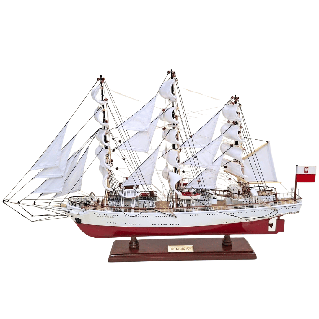 Αποκλειστικό μοντέλο ιστιοφόρου Dar Młodzieży XXL 71 cm, με δυνατότητα εξατομίκευσης με χάραξη
