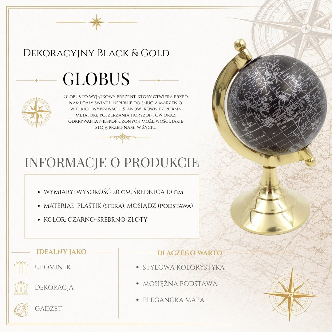 Globus Dekoracyjny Black & Gold – MMG004S