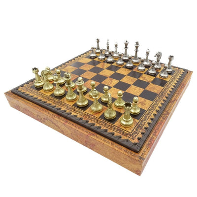 Ekskluzywne Metalowe Szachy Italfama 28x28 cm – N035