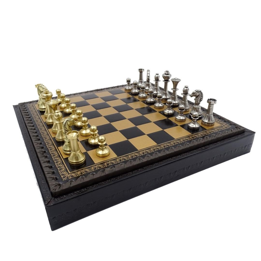 Ekskluzywne Mosiężne Szachy Italfama 28x28 cm – N001