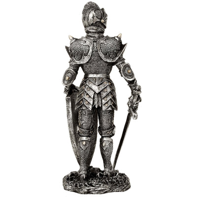 Figurka Dekoracyjna Rycerz w Srebrnej Zbroi Wysokość 30 cm - MC-23053