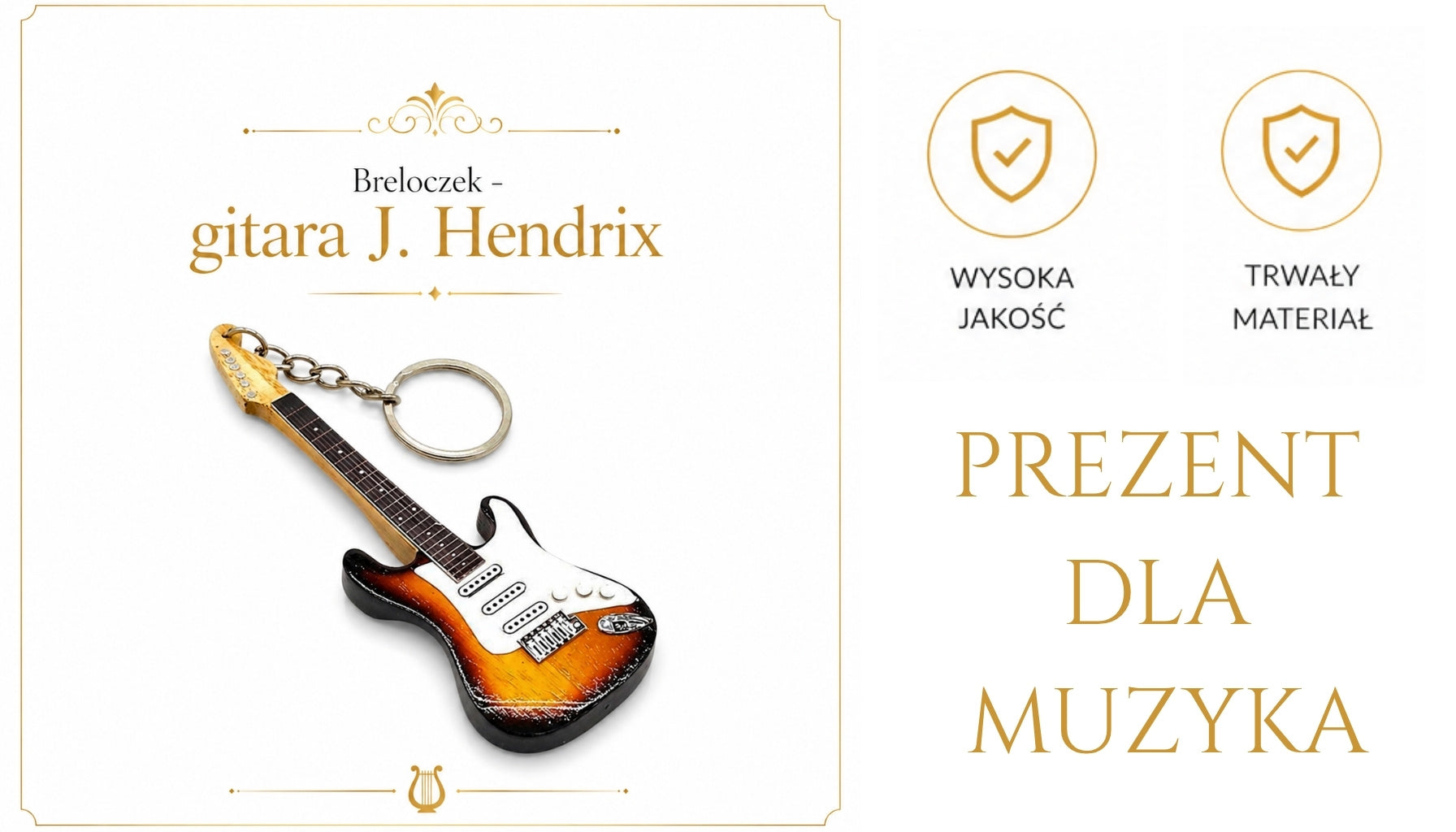 Breloczek - gitara J. Hendrix - mahoń - EGK-0320