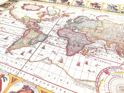 Historyczna Mapa Świata Piscator 1652 r. - wymiary 56 x 45 cm - M1652