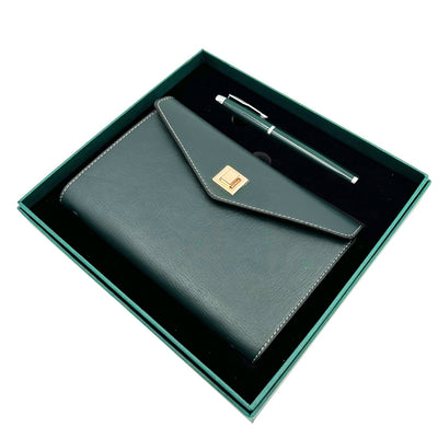 Elegancki Zestaw Upominkowy - Notes Skórzany z Długopisem w Pudełku Prezentowym – Premium – EE8