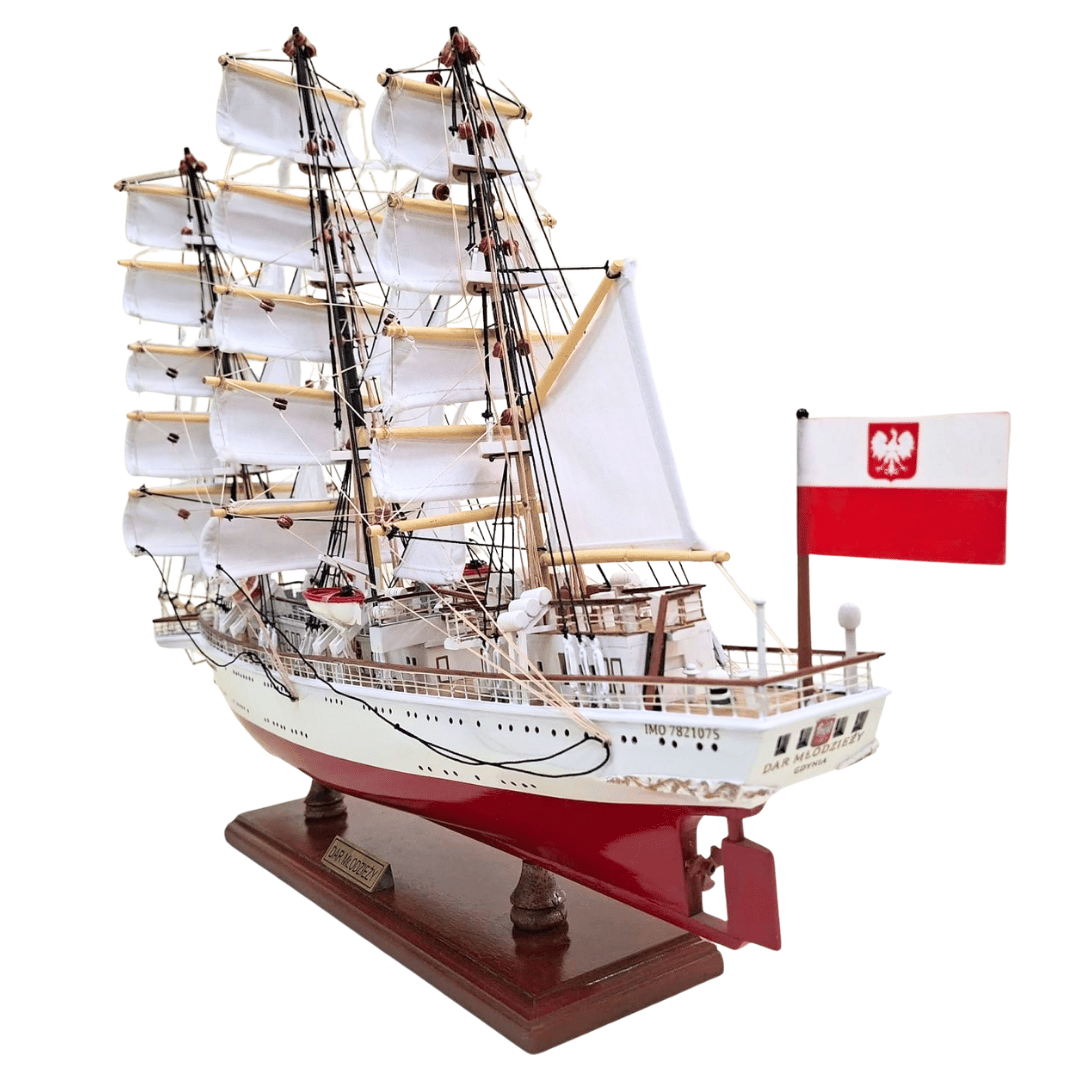 Αποκλειστικό μοντέλο ιστιοφόρου Dar Młodzieży XXL 71 cm, με δυνατότητα εξατομίκευσης με χάραξη