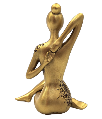 Yoga - złota figurka dekoracyjna – prezent dla miłośnika yogi - 42721Y2