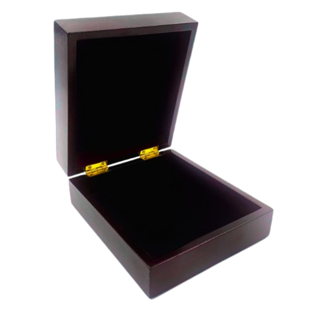 Drewniane Pudełko Prezentowe 14 x 16 x 6,7 cm na Prezent z Filcową Wkładką - D349