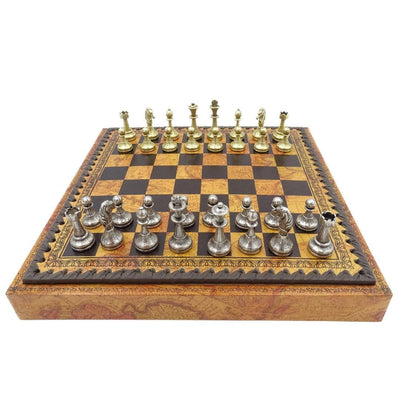 Ekskluzywne Metalowe Szachy Italfama 28x28 cm – N035