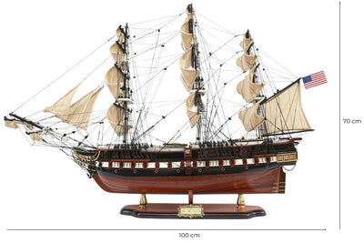 Αποκλειστικό μεγάλο μοντέλο ιστιοφόρου USS Constitution 100cm με δυνατότητα εξατομίκευσης με χάραξη