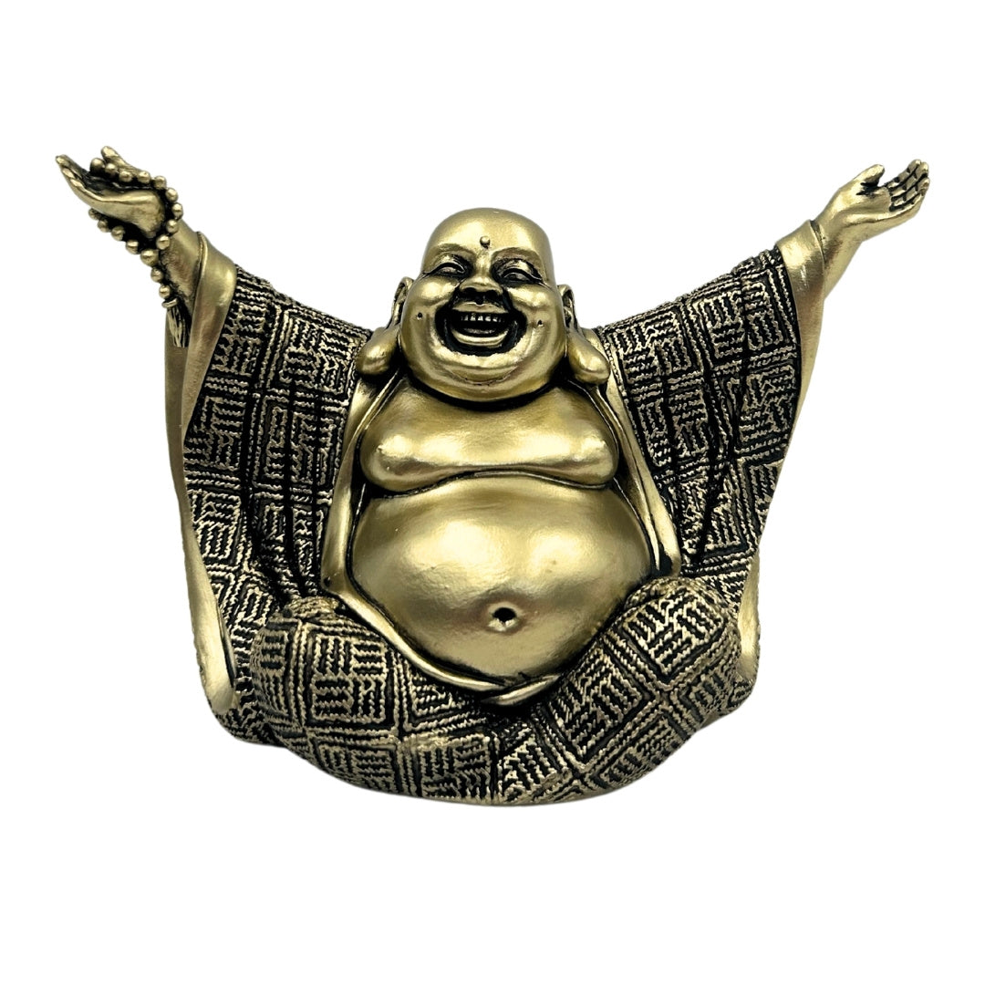 Figurka Buddy – Radosny Budda – Złota Dekoracja - 4406FJH