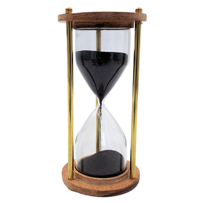 Klepsydra Mosiężno-Drewniana – 5 minut – Elegancka dekoracja retro – NC3012V