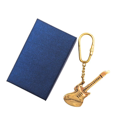 Mosiężny Brelok do Kluczy Gitara w Eleganckim Pudełku – Prezent dla Gitarzysty - KRT21A