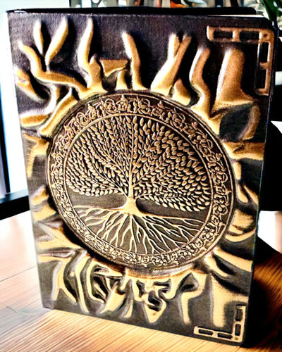 Vintage Ημερολόγιο "Δέντρο της Ζωής" A6 - Κομψό Ανάγλυφο Εξώφυλλο από Συνθετικό Δέρμα, 100 Σελίδες