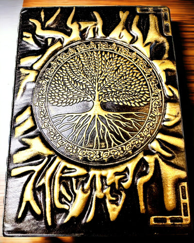 Vintage Ημερολόγιο "Δέντρο της Ζωής" A6 - Κομψό Ανάγλυφο Εξώφυλλο από Συνθετικό Δέρμα, 100 Σελίδες