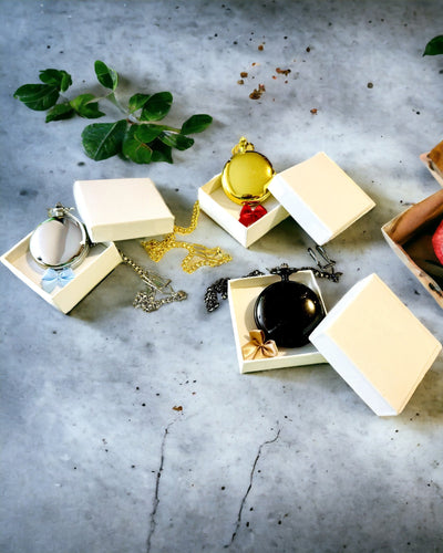 Κλασικό Μηχανικό Ρολόι Τσέπης με Διπλό Κάλυμμα – Χειροκίνητο, Μαύρο, εξατομίκευση με χάραξη