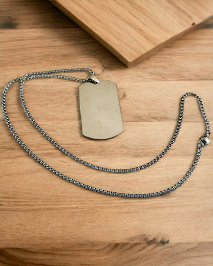 Κολιέ με Dog Tag "Τρεις Αποχρώσεις Στυλ" - Ταυτότητα - Κομψό Μενταγιόν από Ανοξείδωτο Ατσάλι με Δυνατότητα Χάραξης