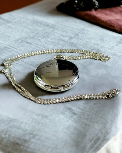 Κλασικό Ασημένιο Ρολόι Τσέπης με Δυνατότητα Χαράγματος