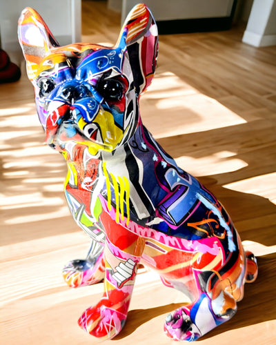 Χειροποίητο Αγαλματίδιο Γαλλικού Μπουλντόγκ σε Στυλ Street Art με Δυνατότητα Χαρακτικής