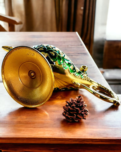 Μαγικό Λυχνάρι του Αλαντίν με Επιλογή Χαράγματος - Παραλλαγή Σκούρο Πράσινο, με Χρυσές Λεπτομέρειες