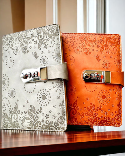 Αποκλειστικό Σημειωματάριο, δέρμα PU, A5 με Κλειδαριά Συνδυασμού - "Secret Journal", εξατομίκευση με χάραξη