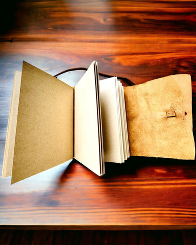 Σημειωματάριο Premium "RetroNotes" – Κομψό σημειωματάριο από Αληθινό Δέρμα - 200 σελίδες, 120g, σημειωματάριο, σκίτσο, καφέ χρώμα, εξατομίκευση με χάραξη