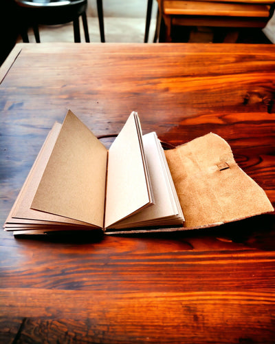 Σημειωματάριο Premium "RetroNotes" – Κομψό σημειωματάριο από Αληθινό Δέρμα - 200 σελίδες, 120g, σημειωματάριο, σκίτσο, καφέ χρώμα, εξατομίκευση με χάραξη