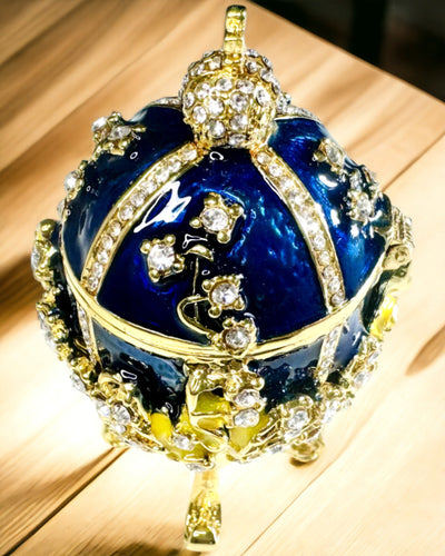 Κουτί Κοσμημάτων 'Αυγό του Τσάρου' Faberge – Στυλ Vintage, Διακοσμητικό Δοχείο για Αξεσουάρ