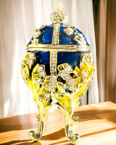 Κουτί Κοσμημάτων 'Αυγό του Τσάρου' Faberge – Στυλ Vintage, Διακοσμητικό Δοχείο για Αξεσουάρ