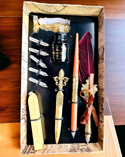 Αποκλειστικό Σετ Καλλιγραφίας, πέννα βύθισης και σετ μελανιών, εξατομίκευση με χάραξη