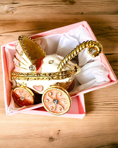 Μικρό Παραμυθένιο Καρότσι για κοσμήματα, θησαυρούς - Βασιλική Κομψότητα, εξατομίκευση με χάραξη