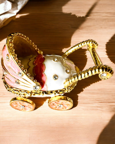 Μικρό Παραμυθένιο Καρότσι για κοσμήματα, θησαυρούς - Βασιλική Κομψότητα, εξατομίκευση με χάραξη