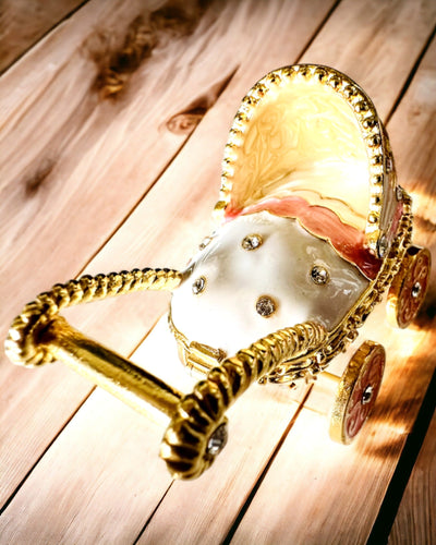 Μικρό Παραμυθένιο Καρότσι για κοσμήματα, θησαυρούς - Βασιλική Κομψότητα, εξατομίκευση με χάραξη