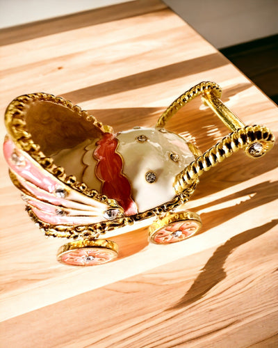 Μικρό Παραμυθένιο Καρότσι για κοσμήματα, θησαυρούς - Βασιλική Κομψότητα, εξατομίκευση με χάραξη