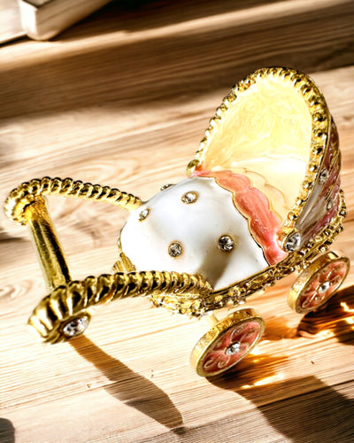 Μικρό Παραμυθένιο Καρότσι για κοσμήματα, θησαυρούς - Βασιλική Κομψότητα, εξατομίκευση με χάραξη