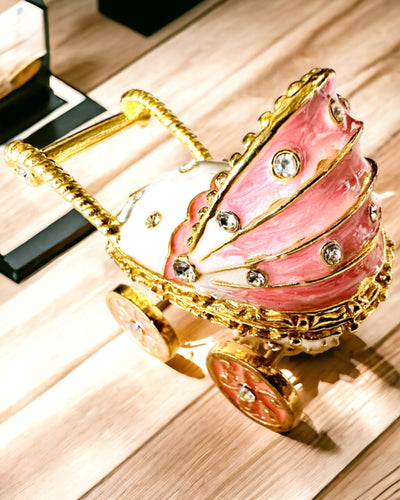 Μικρό Παραμυθένιο Καρότσι για κοσμήματα, θησαυρούς - Βασιλική Κομψότητα, εξατομίκευση με χάραξη