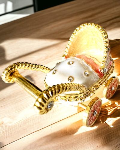 Μικρό Παραμυθένιο Καρότσι για κοσμήματα, θησαυρούς - Βασιλική Κομψότητα, εξατομίκευση με χάραξη