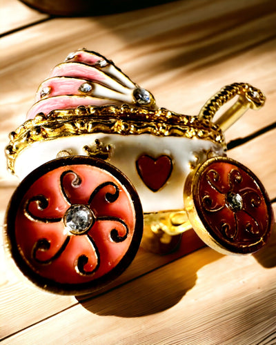 Μικρό Παραμυθένιο Καρότσι για κοσμήματα, θησαυρούς - Βασιλική Κομψότητα, εξατομίκευση με χάραξη